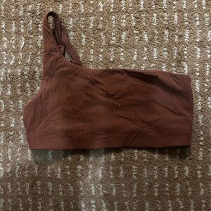 Lululemon One-Shoulder Ribbed Crop Top - Brown